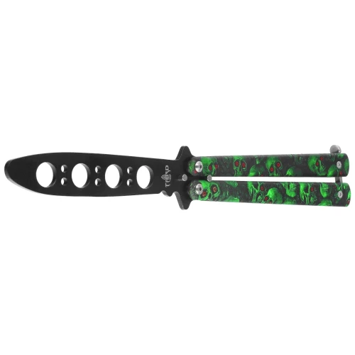 pol_pl_Noz-motylkowy-Third-Decor-Habitat-Balisong-K3102V-Practice-Fan-Knife-Non-Cutting-Green-Skull-420-Non-Edging-Black-420-TH-K3102V-124372_2.webp